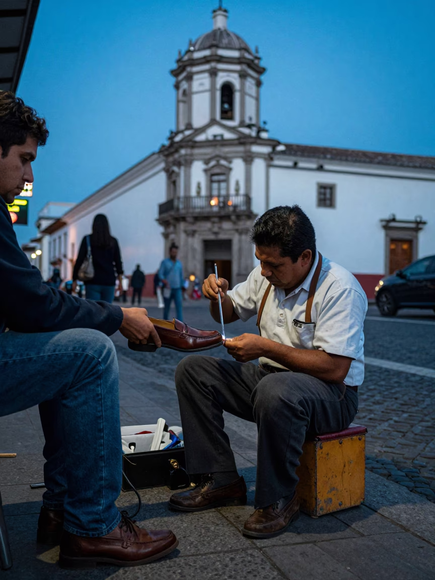 Loafer in Quito at Blue Hour in in Quito, Ecuador