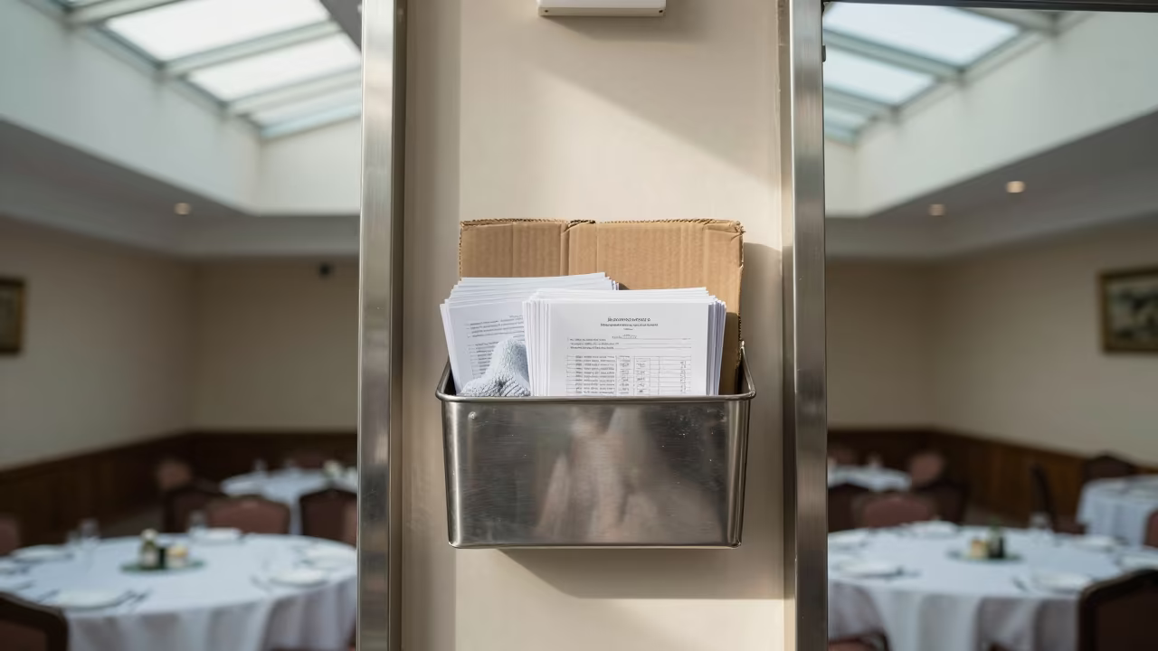 Lobby Checkout Bin Damascus Banquet Hall in inside a banquet hall before service in Damascus