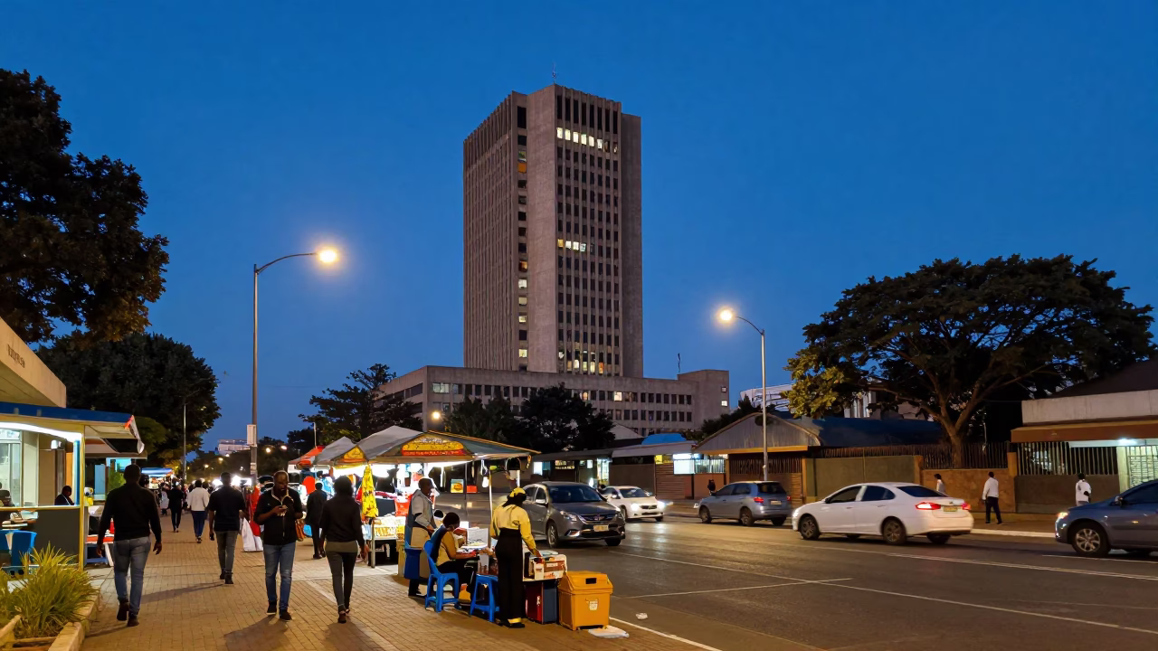 Local Activity in Johannesburg at Twilight in in Johannesburg, South Africa