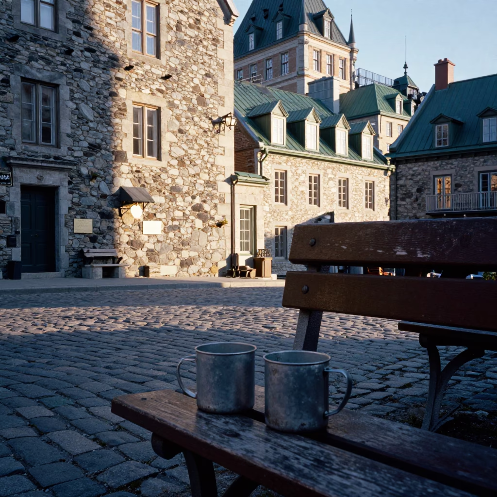 Local Architecture in Quebec City at The Late Afternoon Light in in Quebec City, Quebec, Canada