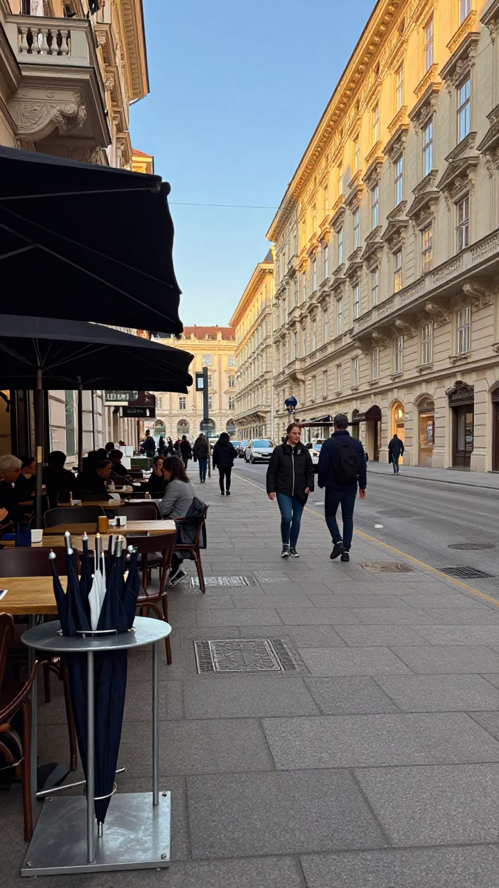 Local Atmosphere in Vienna at The Early Afternoon Light in in Vienna, Austria