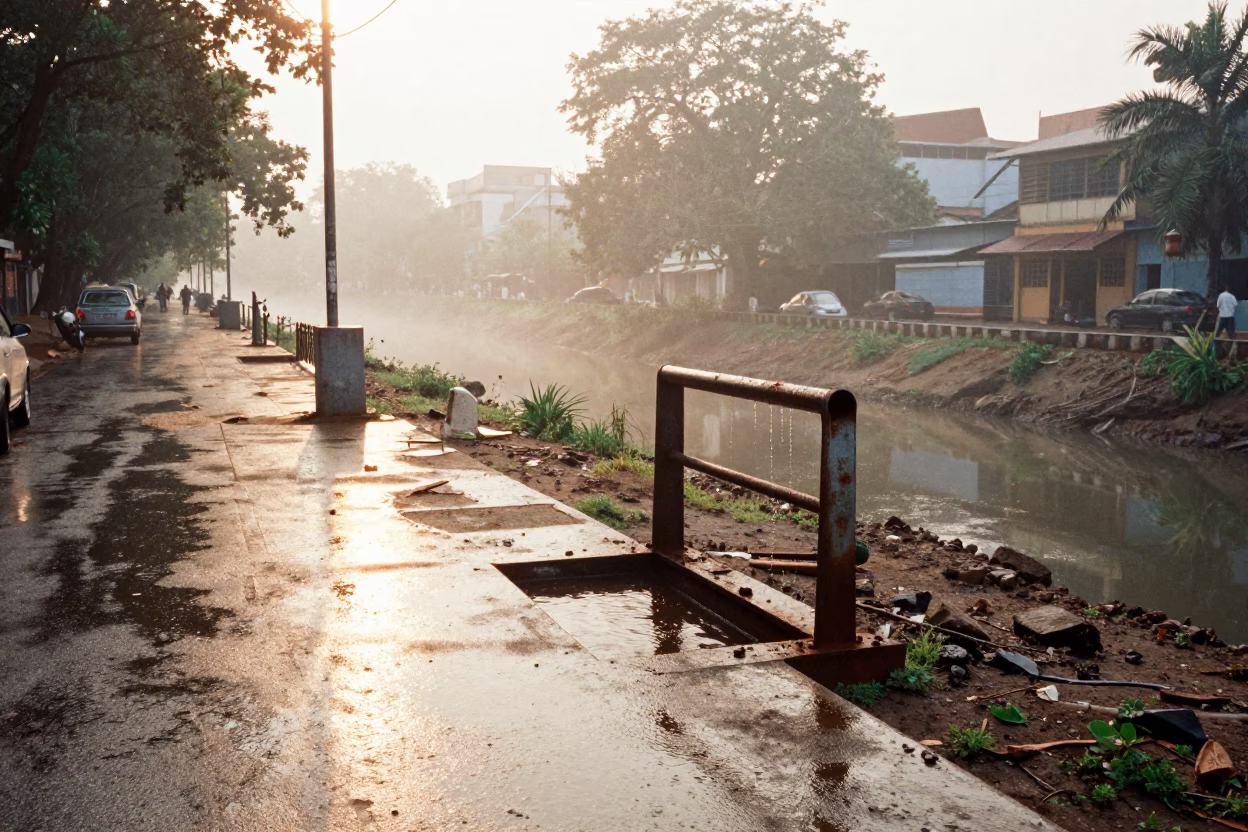 Local Commerce in Chennai at The Early Morning Light in in Chennai, India