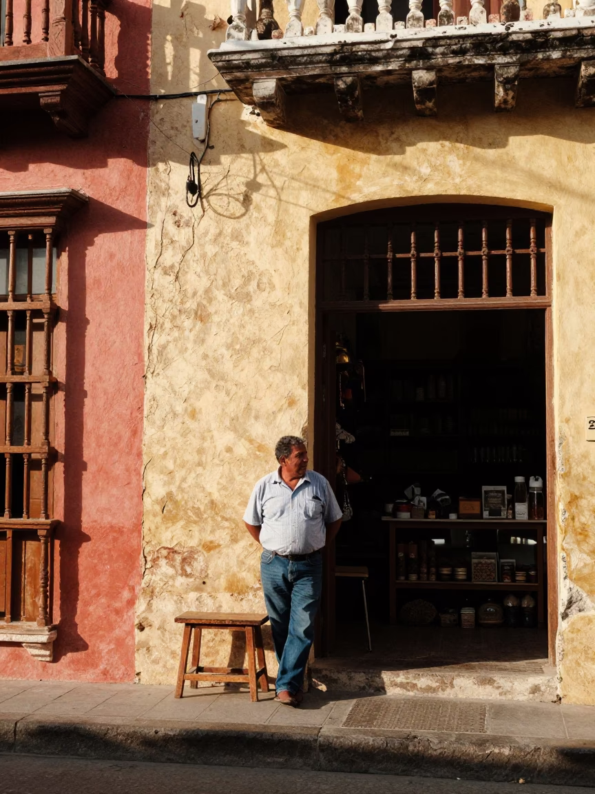 Local Details at The Early Afternoon Light in Cartagena in in Cartagena, Colombia