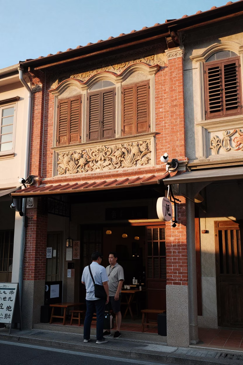 Local Interaction in Tainan at Golden Hour in in Tainan, Taiwan