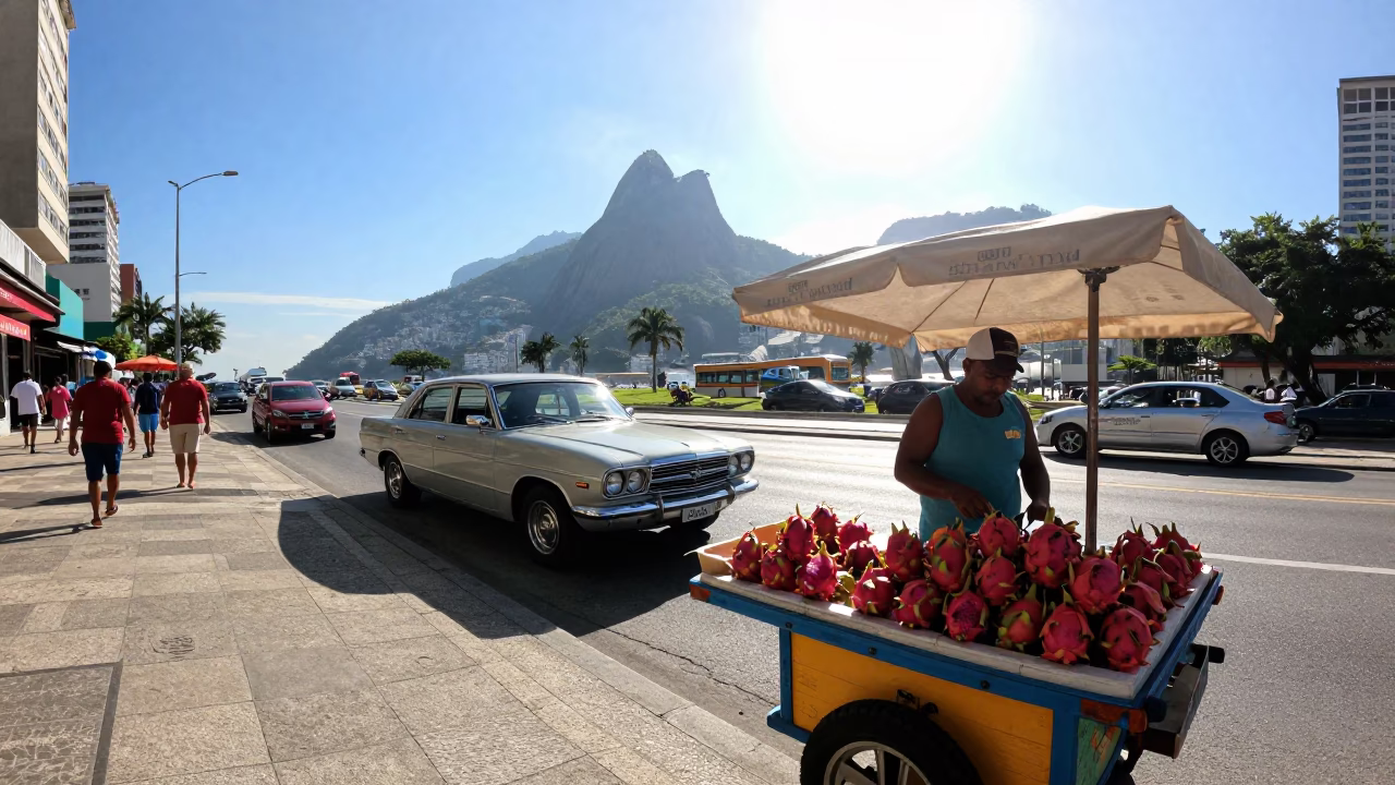 Local Life at Bright Midmorning Light in Rio De Janeiro in in Rio de Janeiro, Brazil