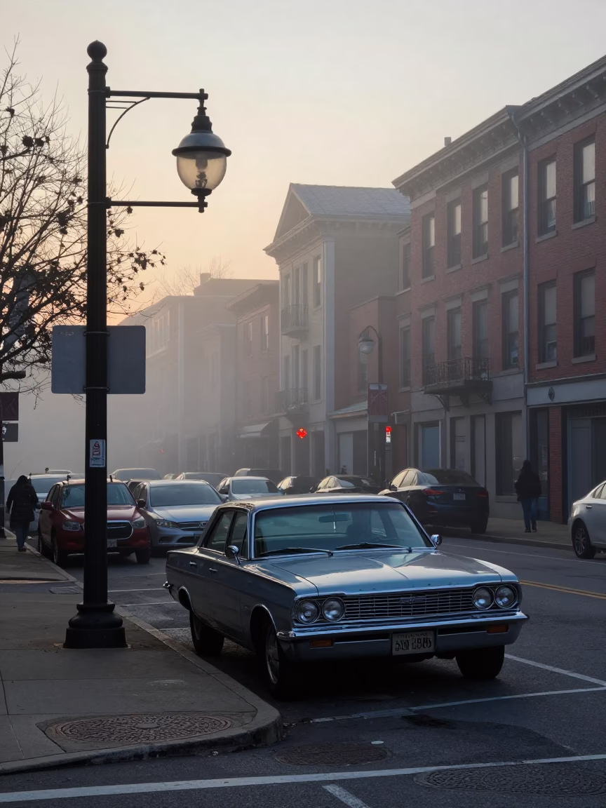 Local Life in Boston at First Light Of Dawn in in Boston, Massachusetts, United States