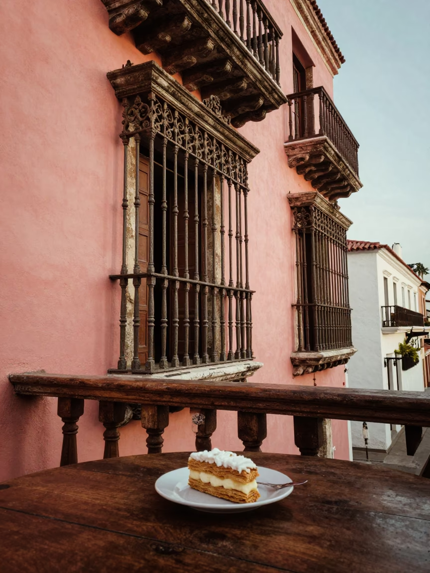 Local Life in Cartagena at As First Light Reaches The Scene in in Cartagena, Colombia