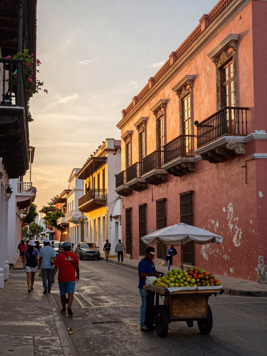 Local Life in Cartagena at Golden Hour in in Cartagena, Colombia
