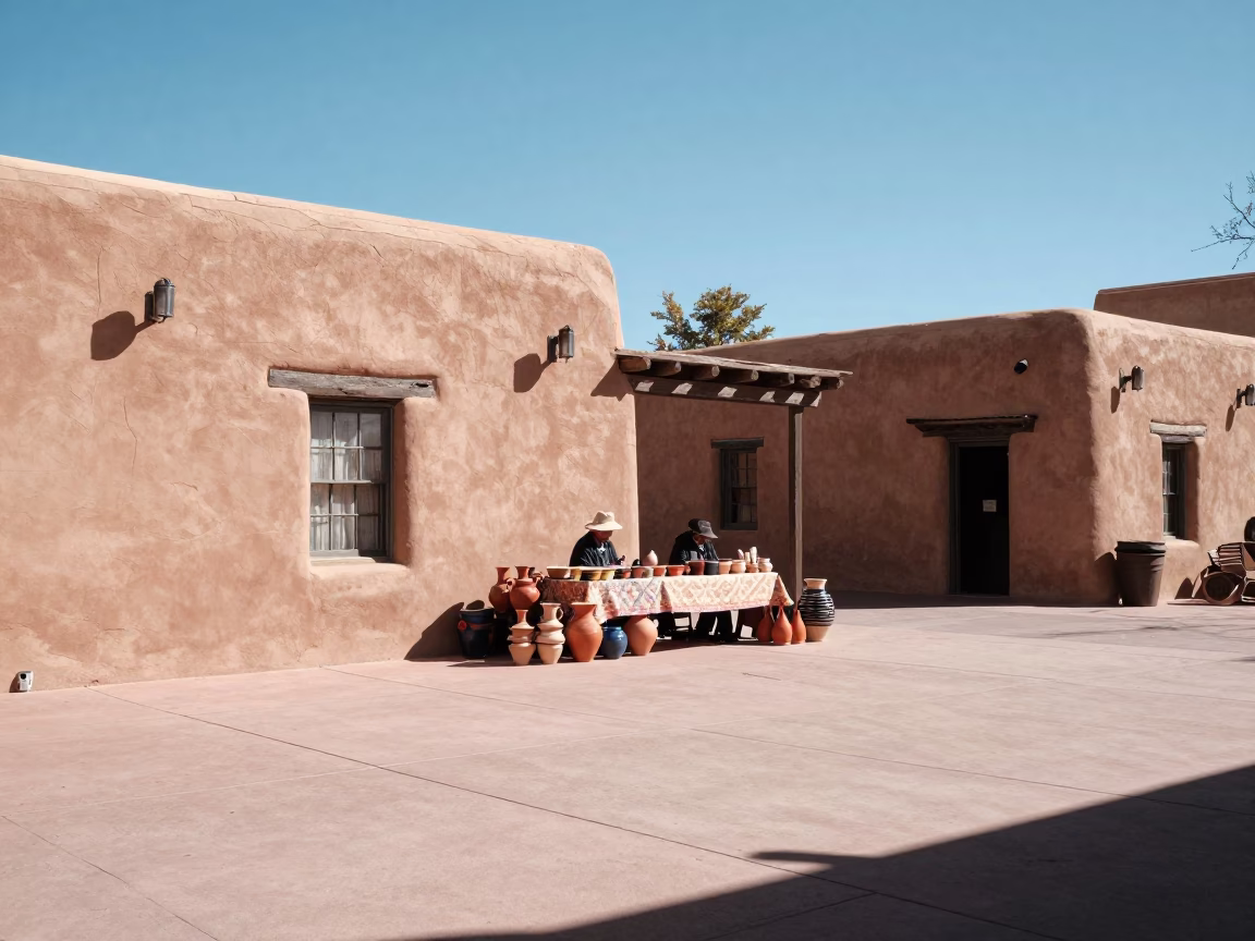 Local Life in Santa Fe at Midday Light in in Santa Fe, New Mexico, United States
