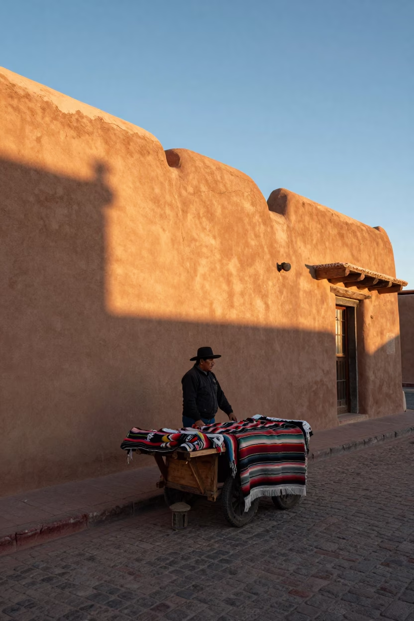 Local Life just after sunrise in Santa Fe in in Santa Fe, New Mexico, United States