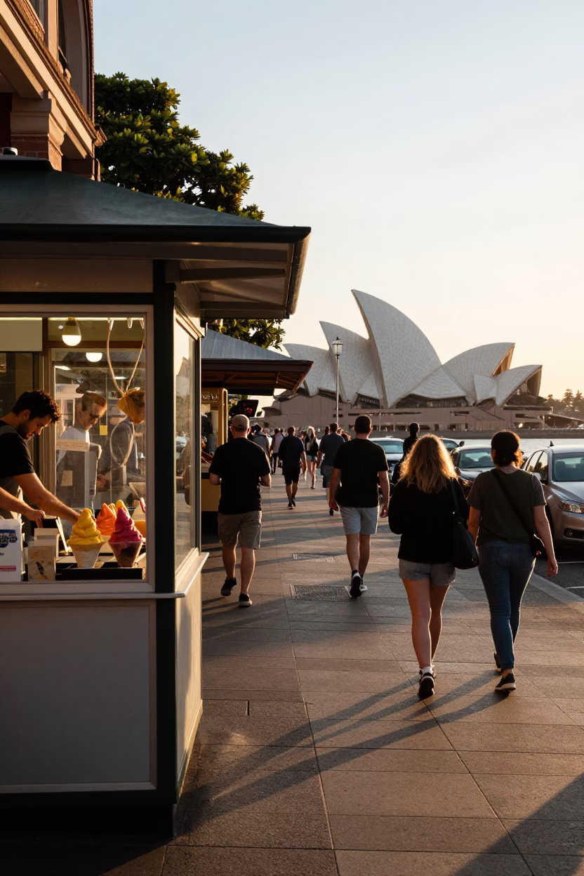 Local Pedestrians in Sydney at Golden Hour in in Sydney, New South Wales, Australia