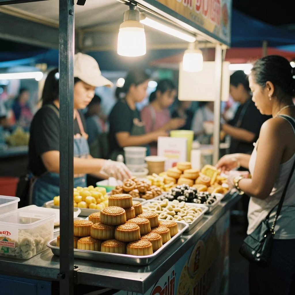 Local Snacks in Chiang Mai at Late At Night Light in in Chiang Mai, Thailand