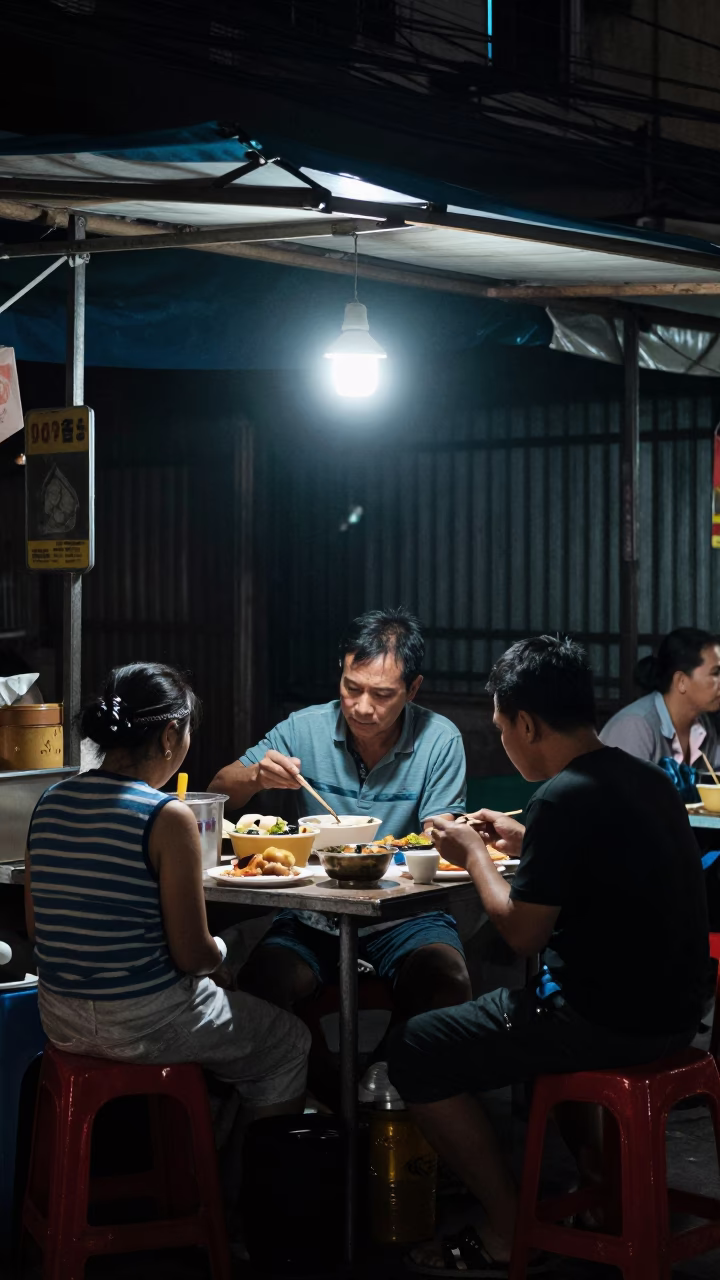 Locals in Ho Chi Minh City at Deep In The Night Light in in Ho Chi Minh City, Vietnam