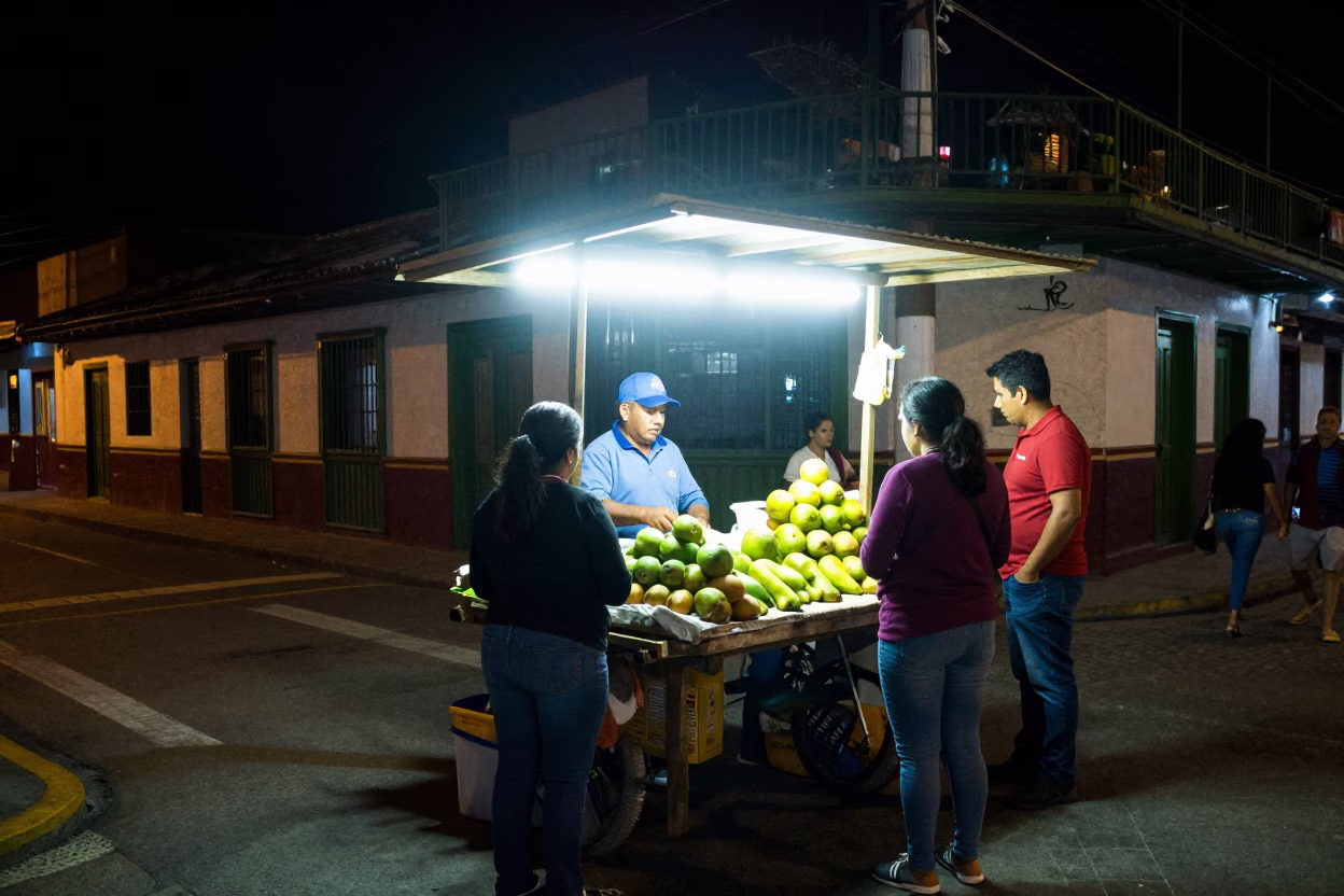 Locals in Medellin at Deep In The Night Light in in Medellin, Colombia