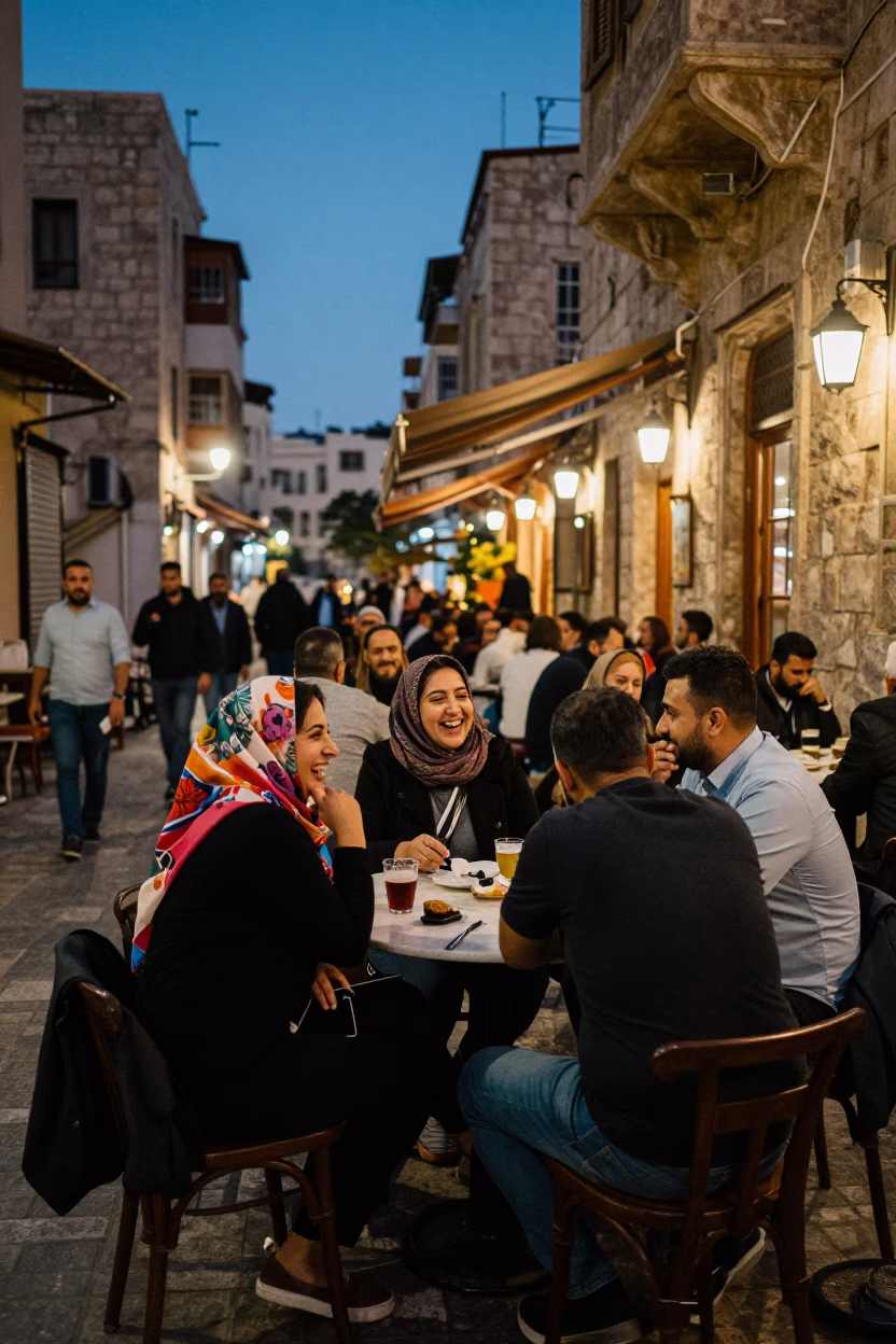 Locals Laughing in Beirut in in Beirut, Lebanon