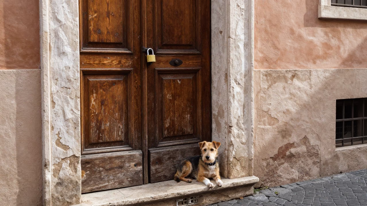 Locked Door in Rome in in Rome, Italy
