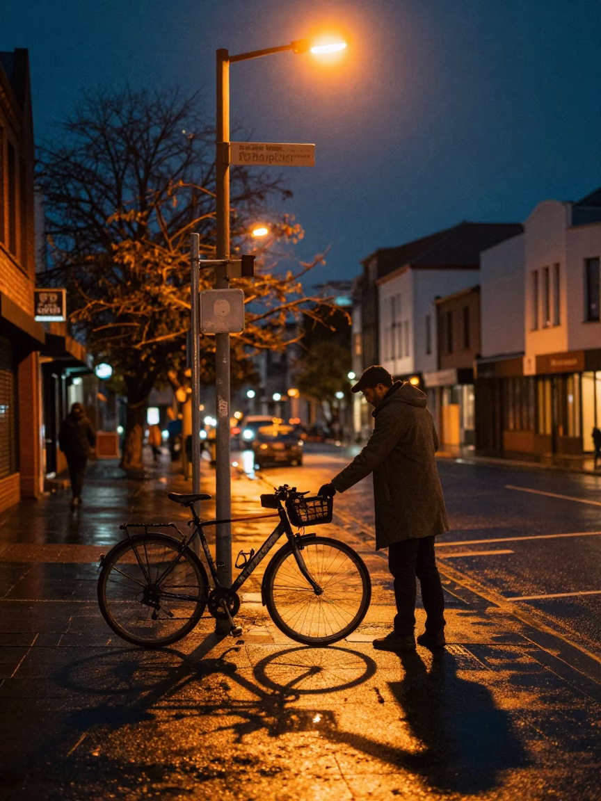 Locking Bike in Christchurch in in Christchurch, New Zealand