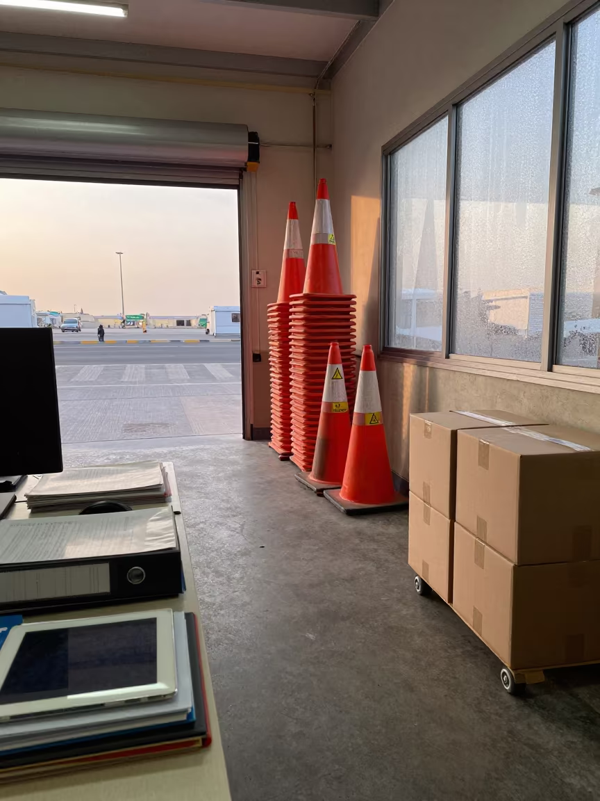 Logistics Dispatch Office with Cone Stack in inside a dispatch office above the dock in Al Quoz, Dubai