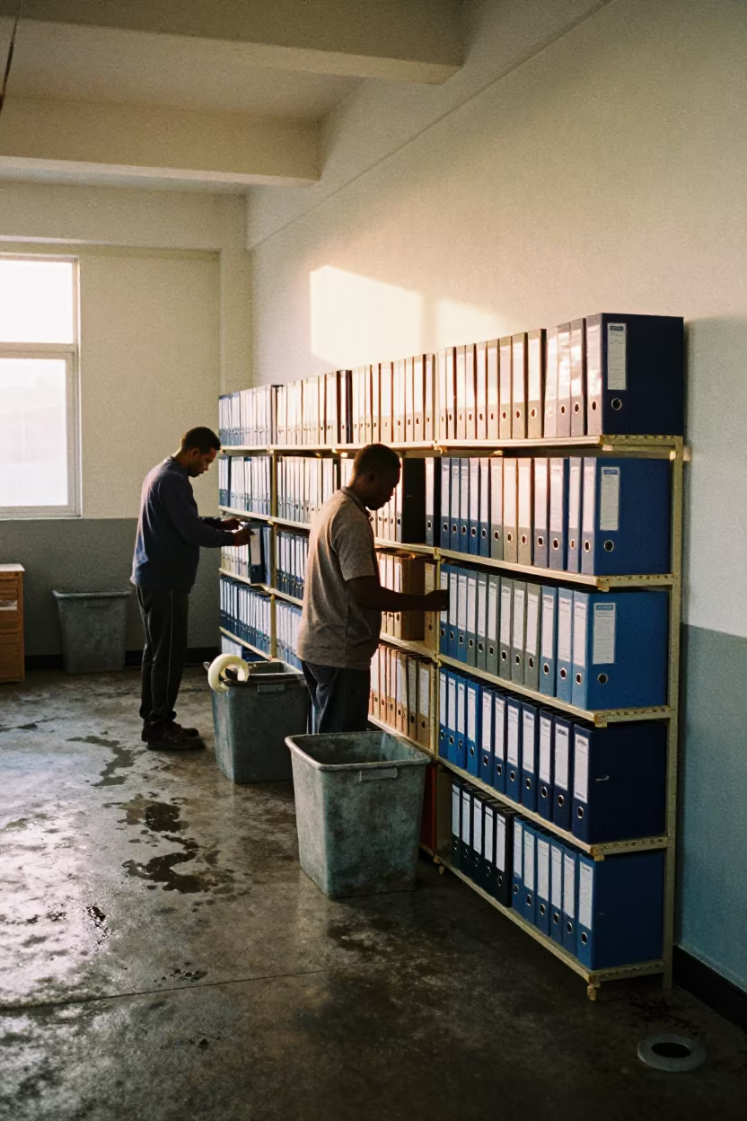 Logistics dispatch station before sunrise in Garoua in inside a cross-dock lane in Garoua