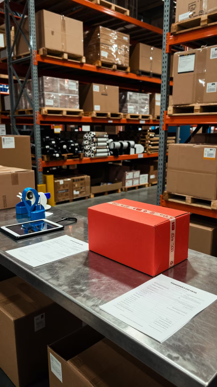 Logistics envelope seal box in Auckland bay in inside a chilled distribution bay in Karangahape Road, Auckland