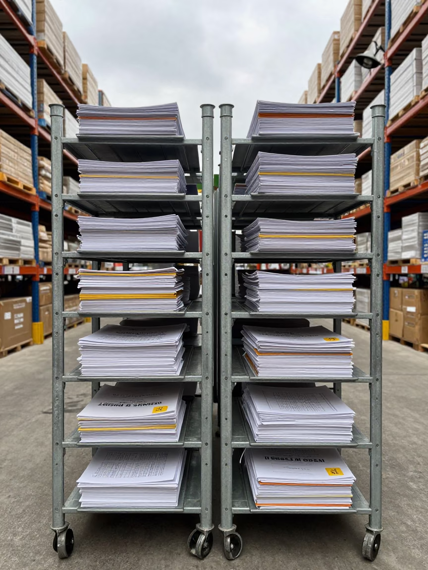 Logistics Folder Rack in Chelyabinsk Warehouse Aisle in inside a warehouse aisle in Chelyabinsk