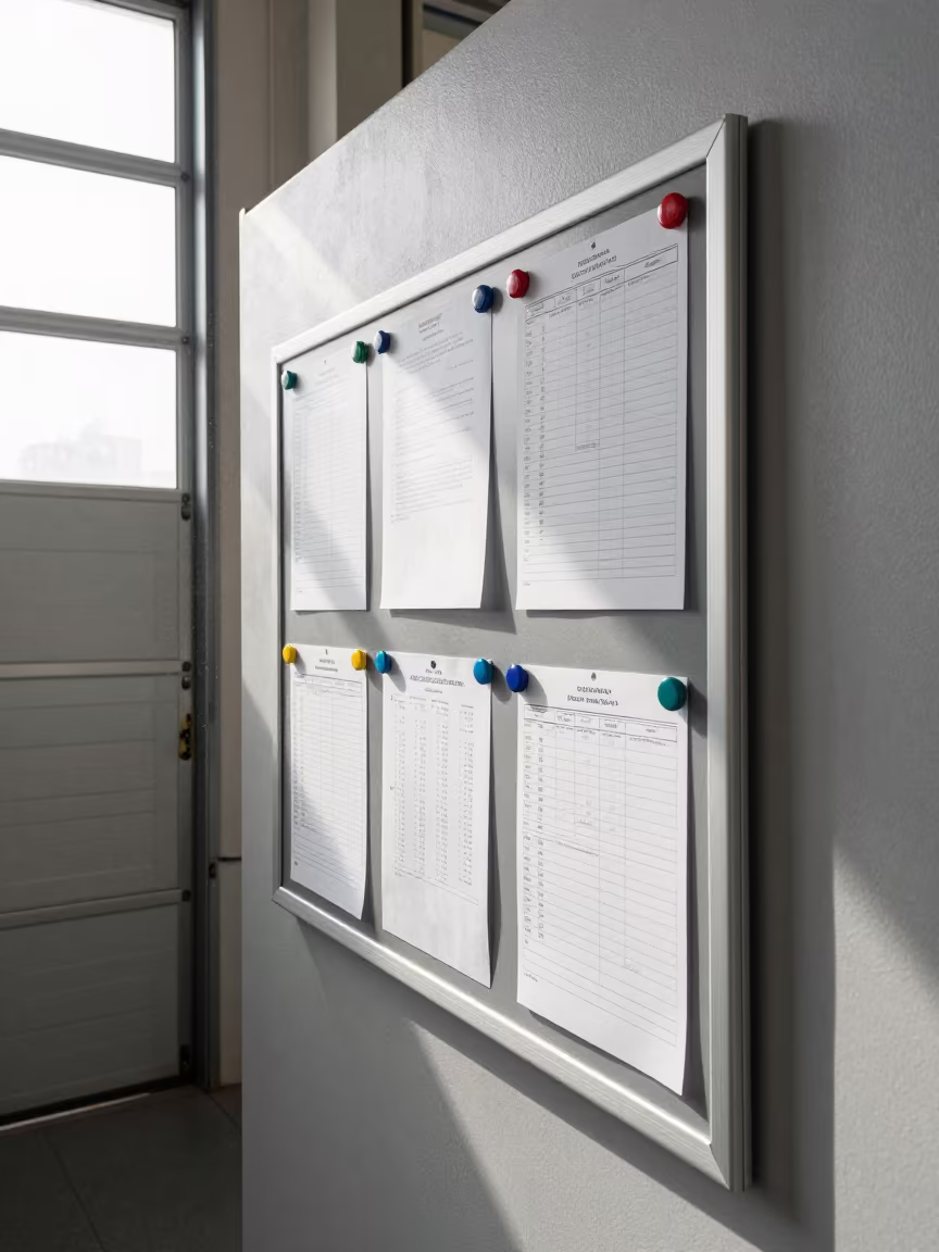 Logistics Magnet Board in Doha Bay in inside a chilled distribution bay near Doha