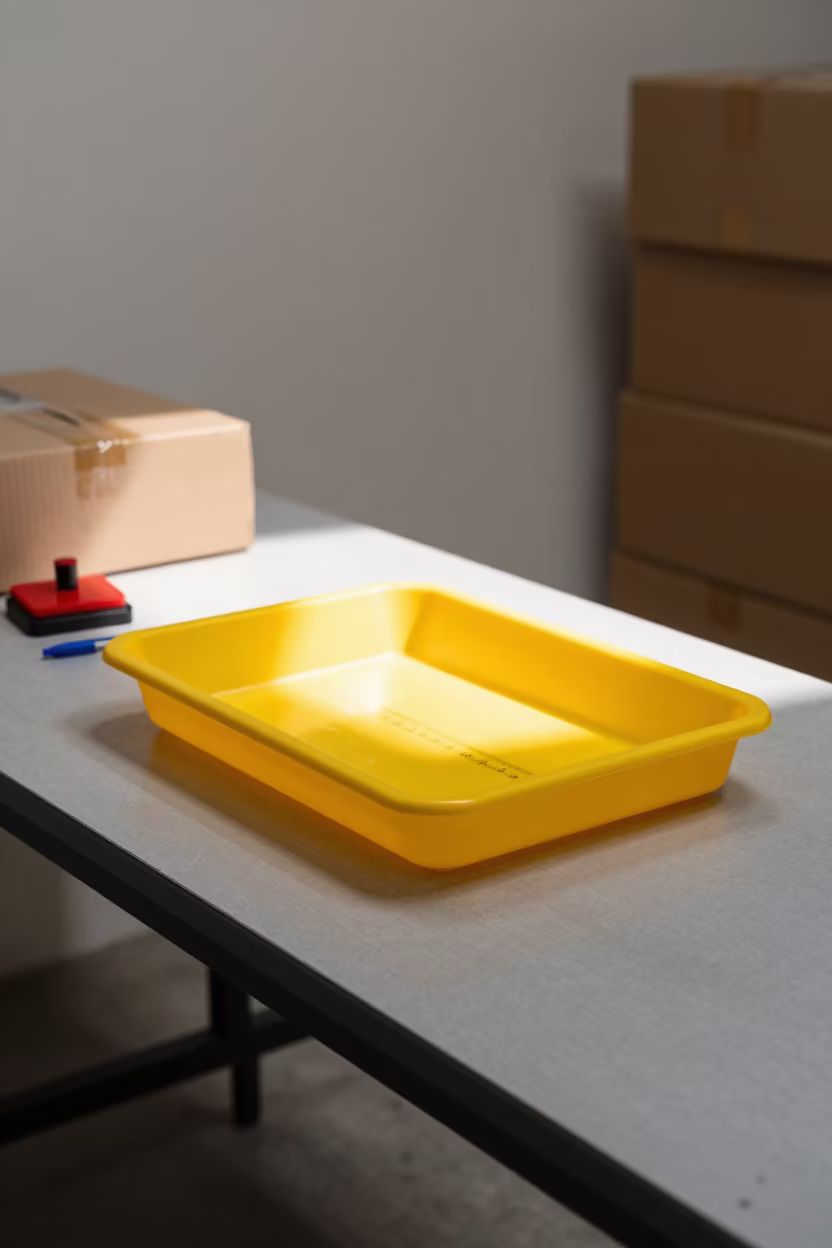 Logistics Ruler Tray at Fuzhou Packing Station in at a fulfillment packing station in Fuzhou