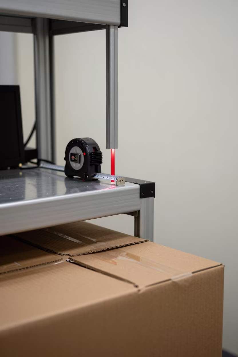 Logistics Station Laser Guides Tape Rules in at a fulfillment packing station in Sintra