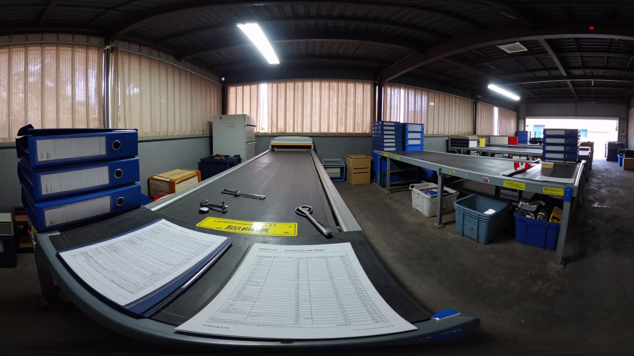 Logistics Tote Under Industrial Light in Santa Cruz Bay in inside a chilled distribution bay near Santa Cruz de la Sierra