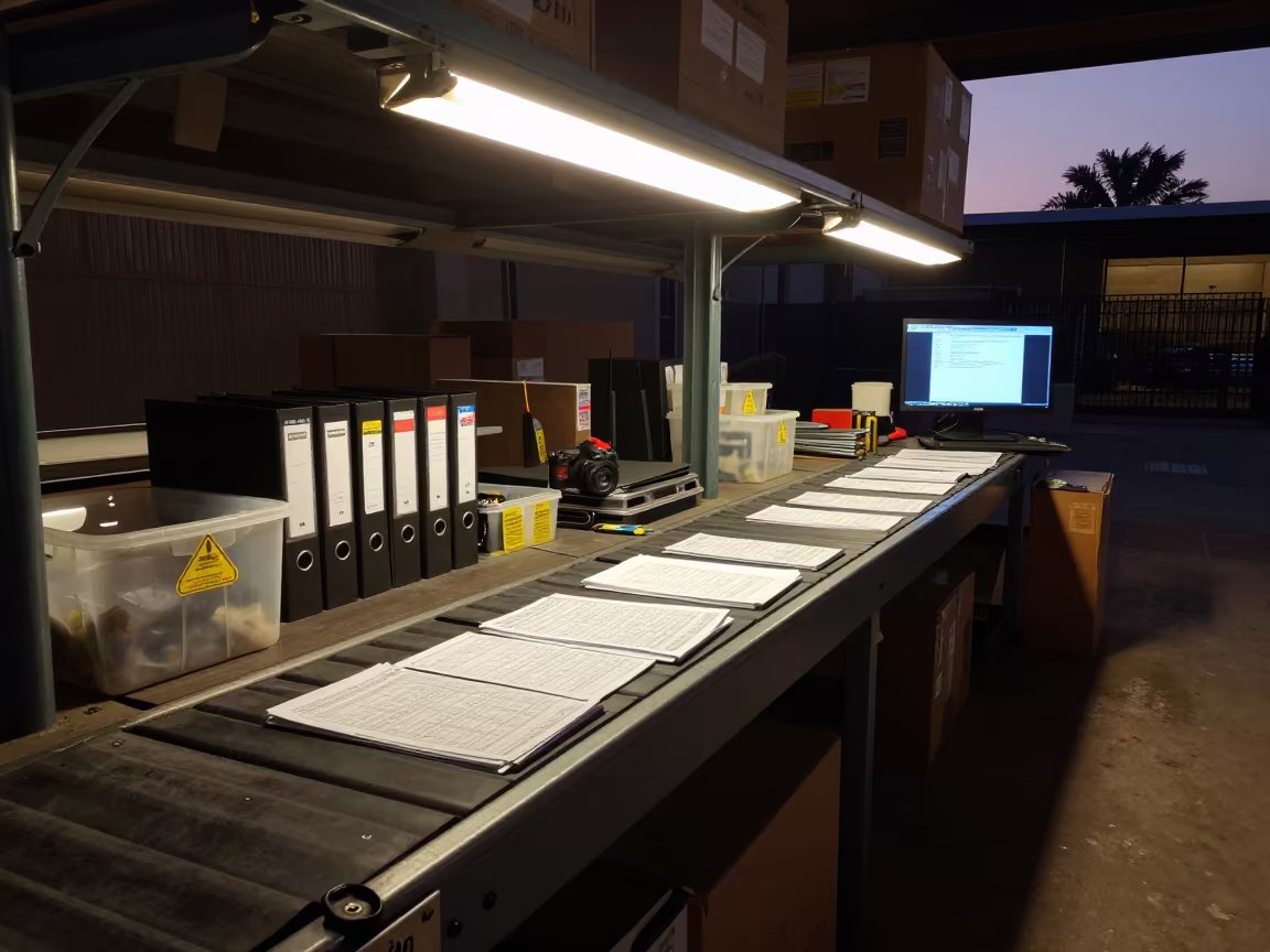 Logistics tote and tools in Ile Ife distribution bay in inside a chilled distribution bay in Ile Ife