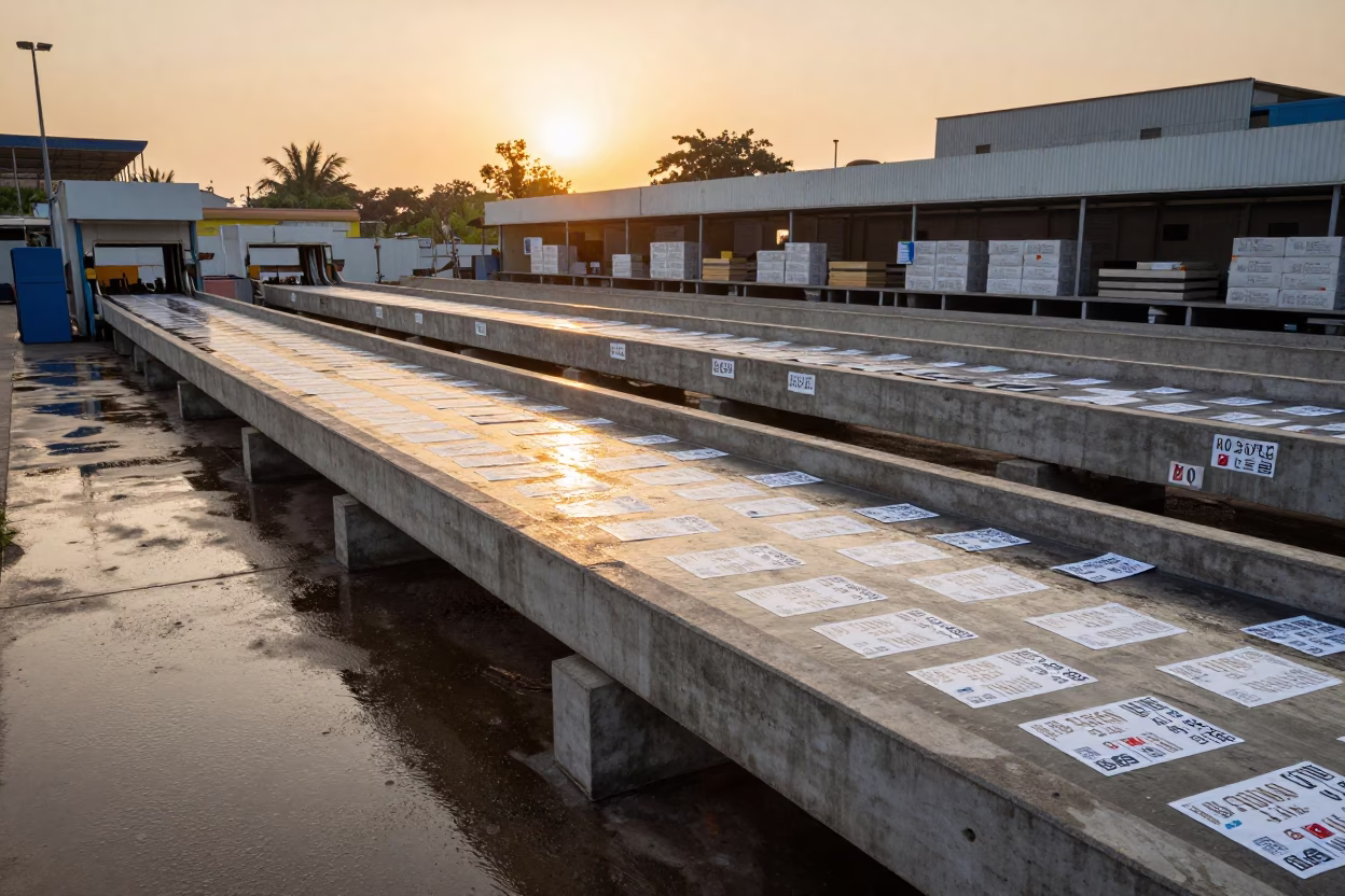 Logistics Wash Tag Board at Navi Mumbai Sorting Belt in at a parcel sorting belt near Navi Mumbai