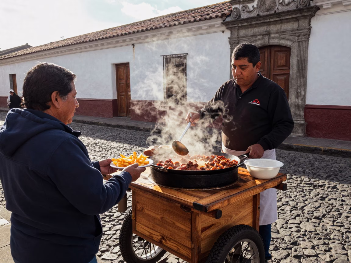 Lomo Saltado in Quito at The Late Morning Light in in Quito, Ecuador