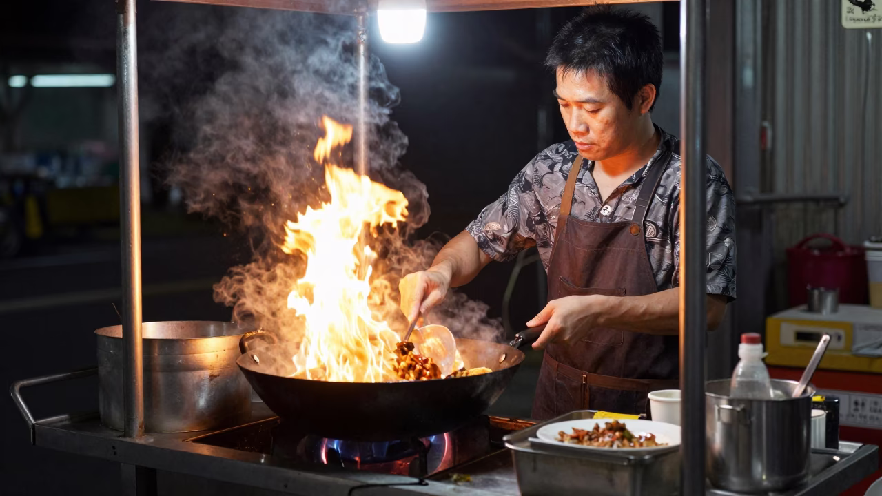 Lomo Saltado in Tainan at The Deepest Night Sky Light in in Tainan, Taiwan