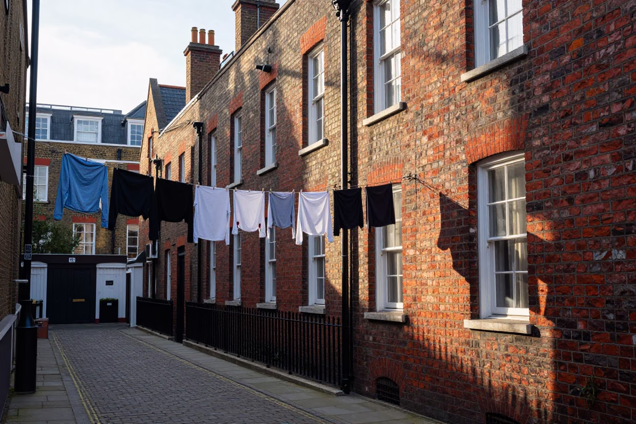 London Brick Alleyway at As First Light Reaches The Scene in in London, United Kingdom