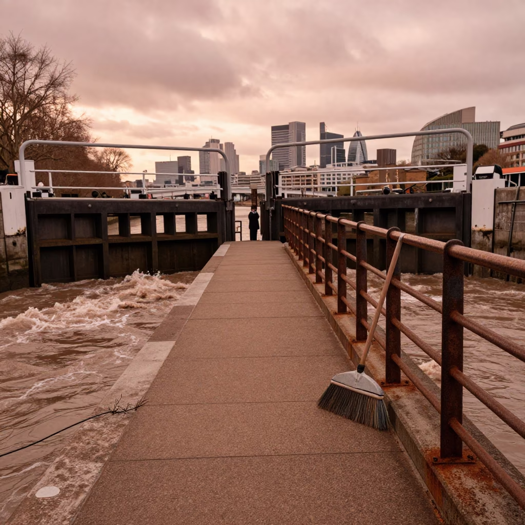 London Gate Walkway at Copper-toned Light Before Dusk in in London, United Kingdom