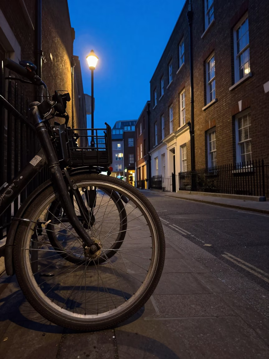 London Street Scene at Blue Hour in in London, United Kingdom