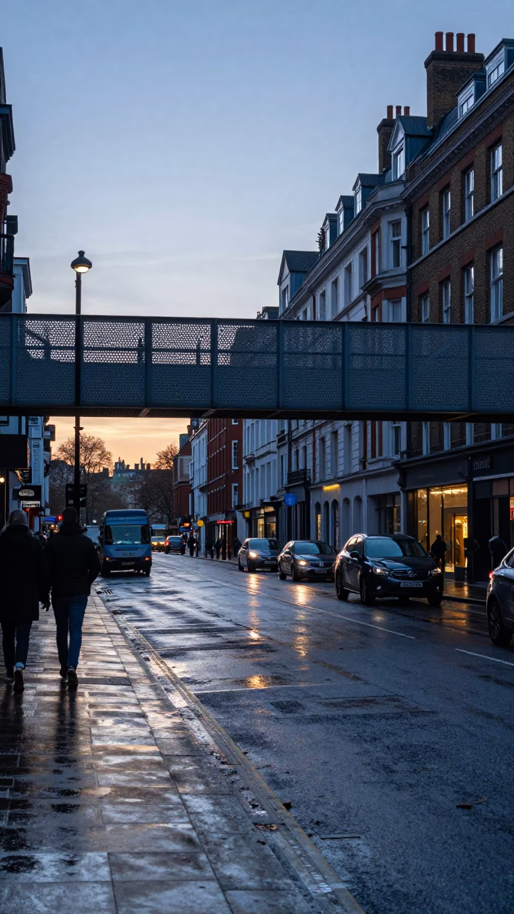 London Street Scene at First Light Of Dawn in in London, United Kingdom