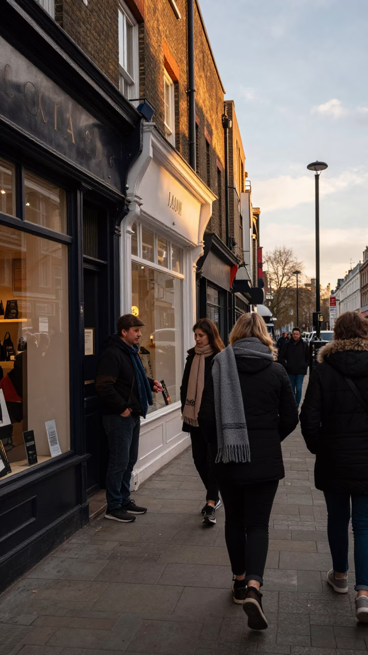London Street Scene at Golden Hour in in London, United Kingdom