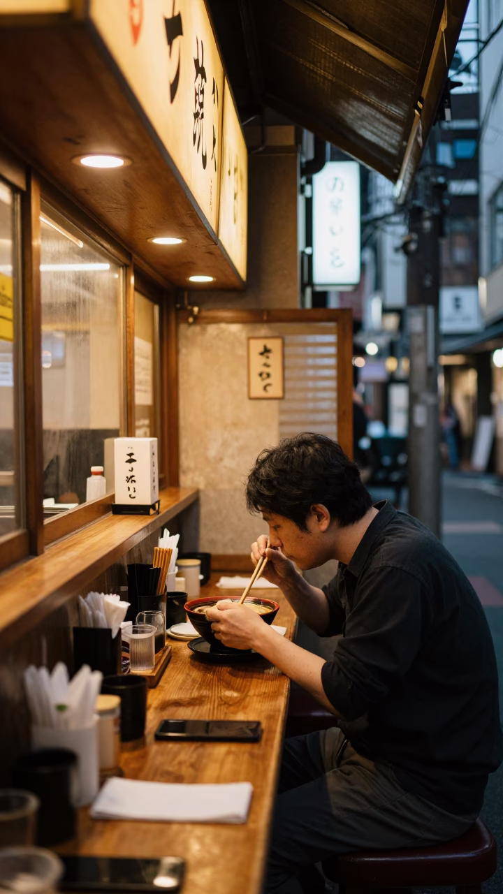 Lone Diner in Tokyo in in Tokyo, Japan