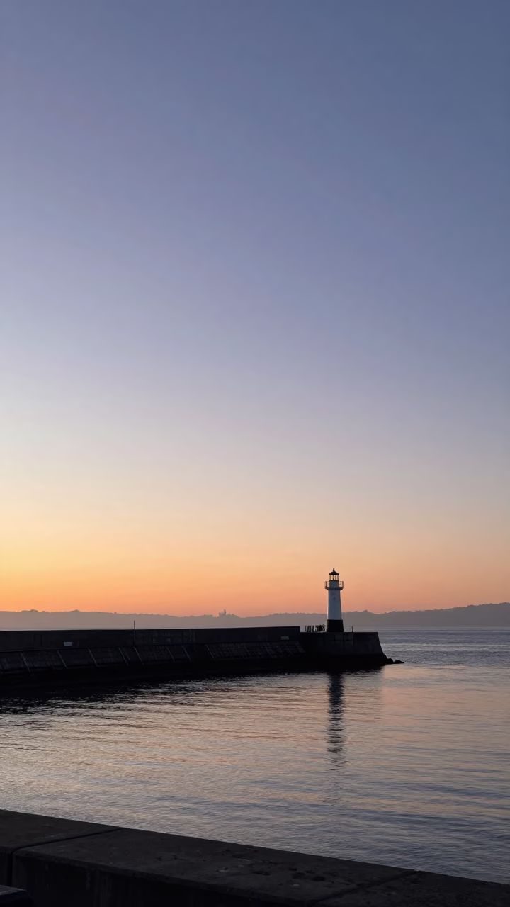Lonely Beacon in Christchurch at First Light Of Dawn in in Christchurch, New Zealand