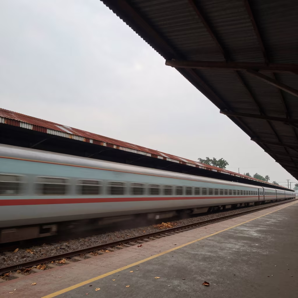 Long Exposure Train Trail Night Station Kolkata in near Kolkata