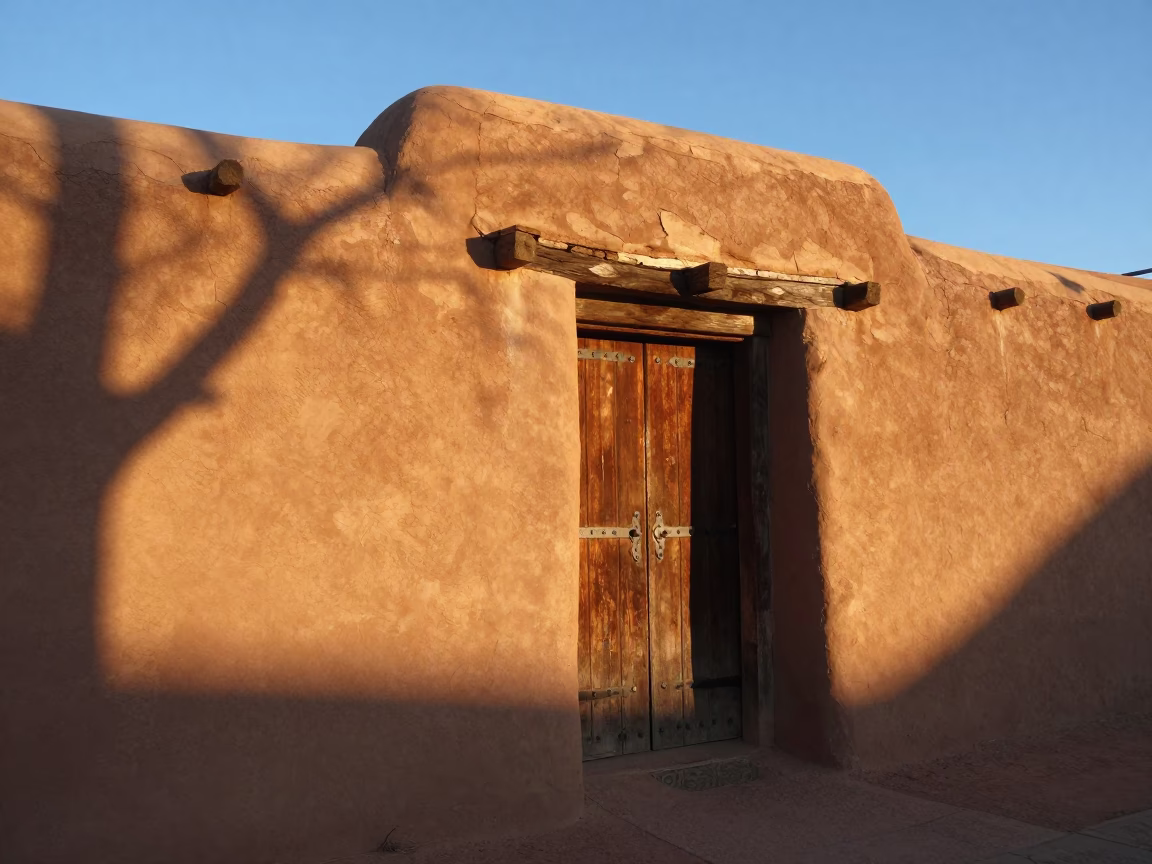 Long Shadows just after sunrise in Santa Fe in in Santa Fe, New Mexico, United States