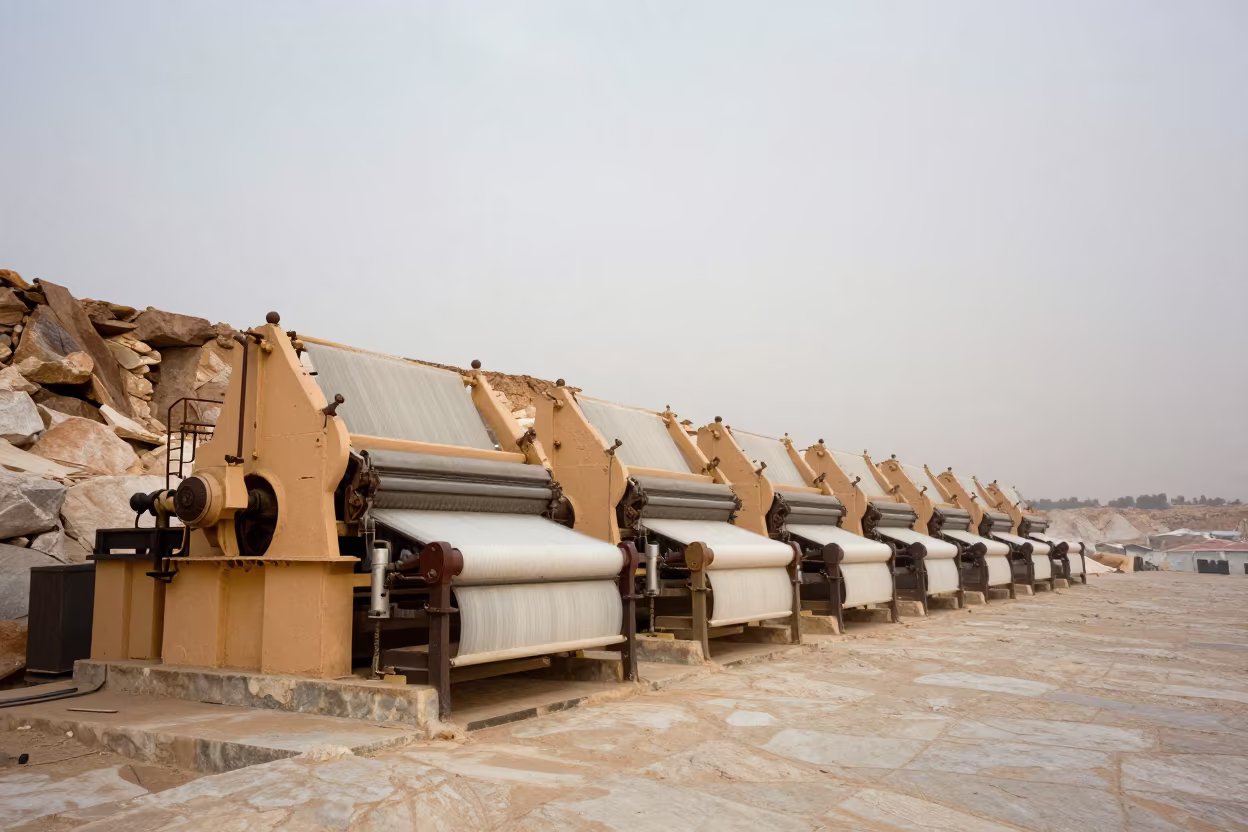 Loom Row on Quarry Ledge Near Ndjamena in on a quarry ledge near Ndjamena