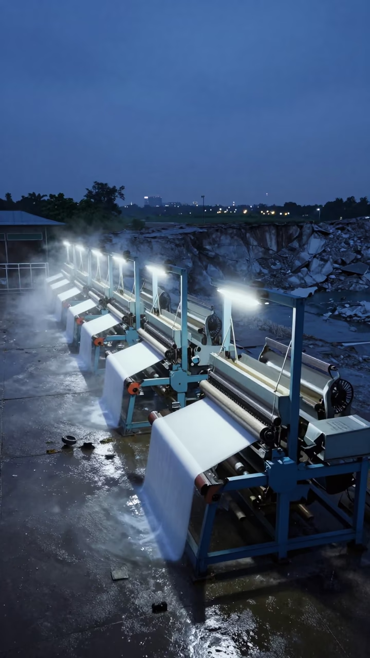 Loom Row in Wet Season Quarry Ledge Makassar in on a quarry ledge near Makassar