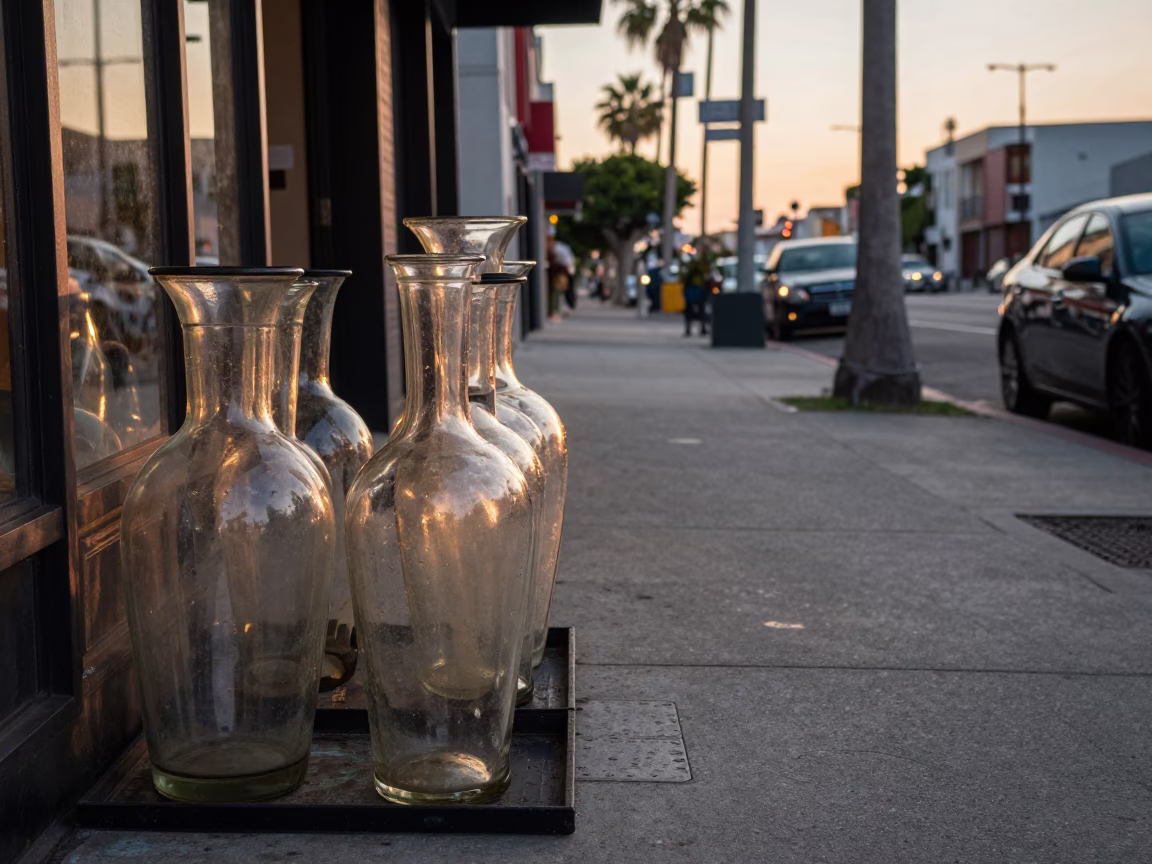 Los Angeles Street Scene at Evening Light in in Los Angeles, California, United States