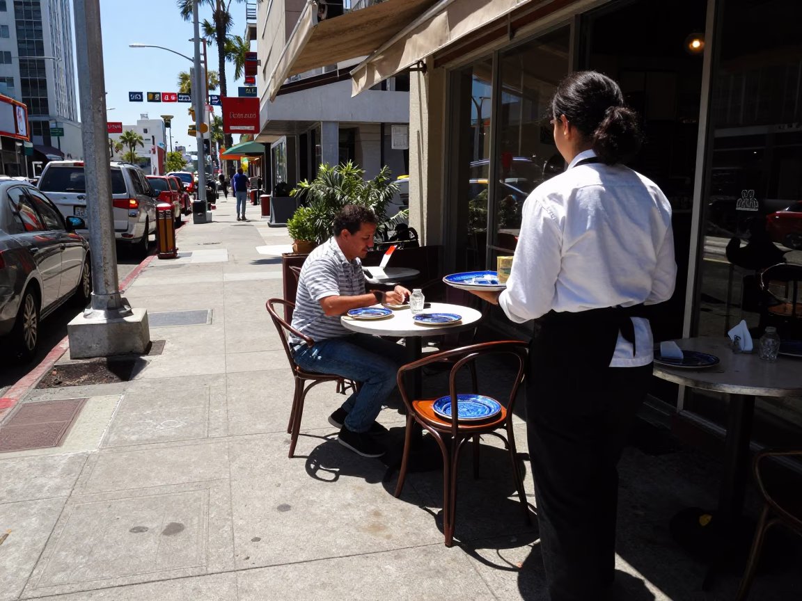 Los Angeles Street Scene at Late Morning Light in in Los Angeles, California, United States