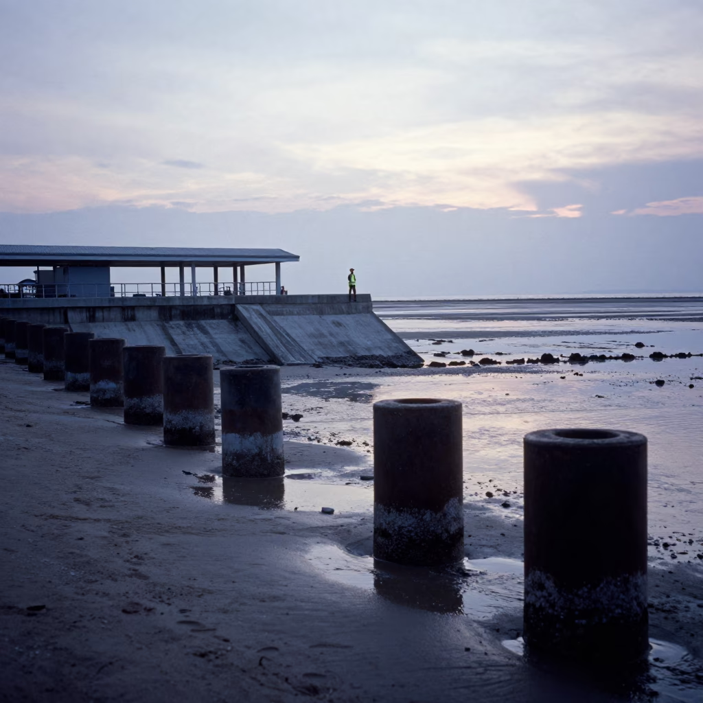 Low Tide in Phuket at Sunrise Light in in Phuket, Thailand