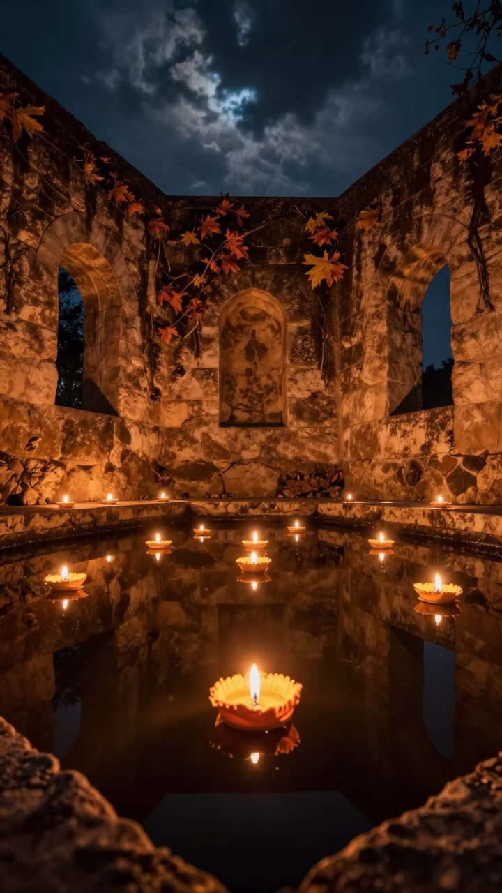 Loy Krathong Lantern in Ajloun Prayer Hall Night in in a prayer hall in Ajloun