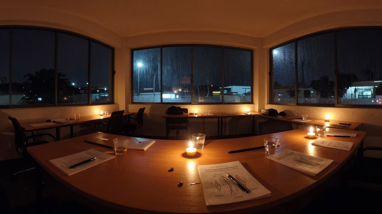 Luanda Night Training Room Candlelit Classroom in inside a coworking floor in Luanda