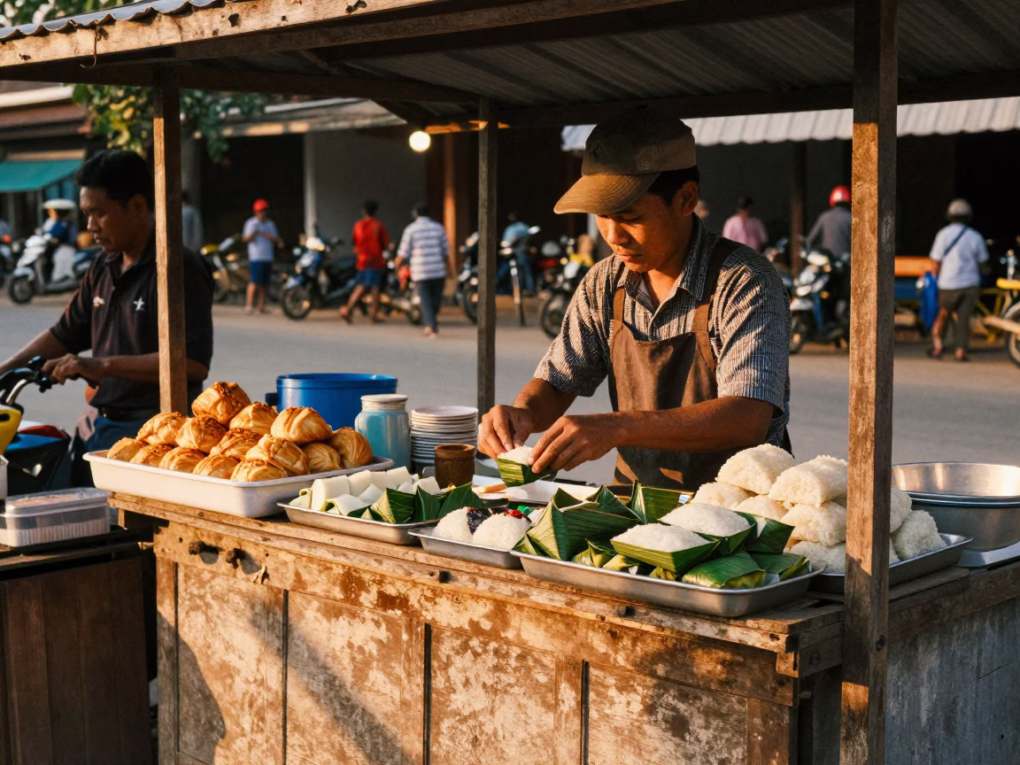 Luang Prabang Arranging Pastries in in Luang Prabang, Laos